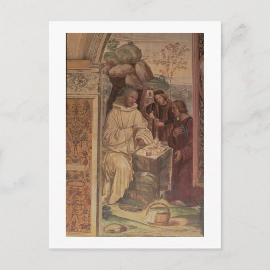 St. Benedict tegen een landschap, van het leven to Briefkaart (Voorkant)
