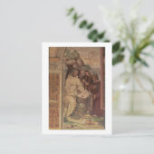 St. Benedict tegen een landschap, van het leven to Briefkaart (Staand voorkant)