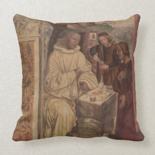 St. Benedict tegen een landschap, van het leven to Kussen