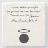 St. Benedict XVI Quote Stone Onderzetter (Voorkant)