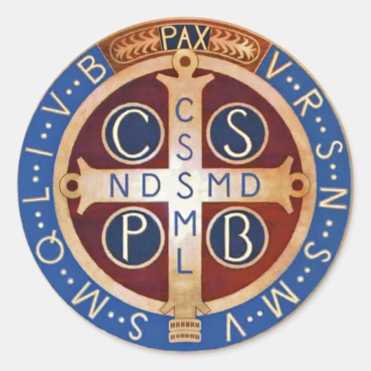 St. Benedictus Exorcisme Medaille Stickers (Voorkant)