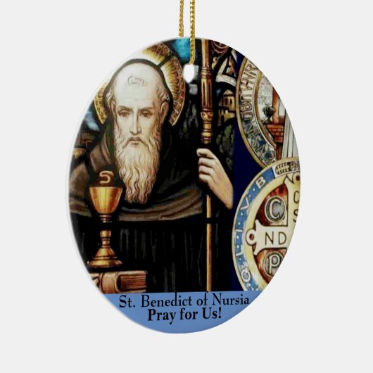 St. Benedictus Nursia Keramisch Ornament (Rechts)