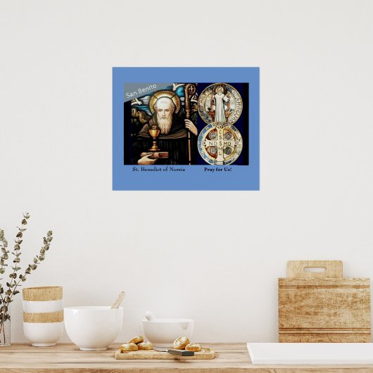 St. Benedictus Nursia Poster (Keuken)