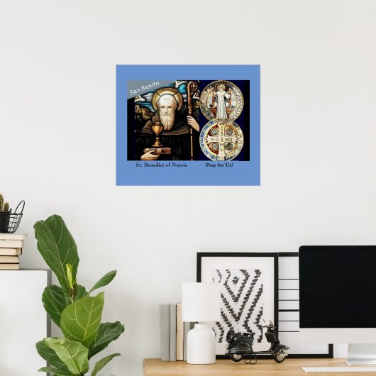 St. Benedictus Nursia Poster (Thuiskantoor)
