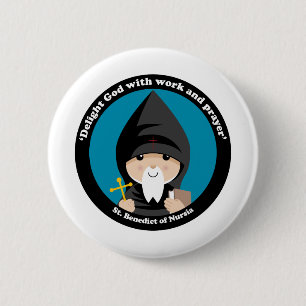 St. Benedictus Nursia Ronde Button 5,7 Cm