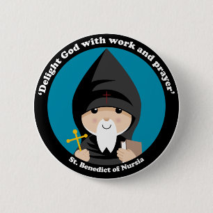 St. Benedictus Nursia Ronde Button 5,7 Cm