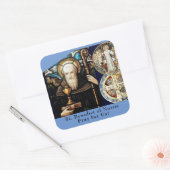 St. Benedictus Nursia Vierkante Sticker (Envelop)