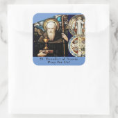 St. Benedictus Nursia Vierkante Sticker (Tas)