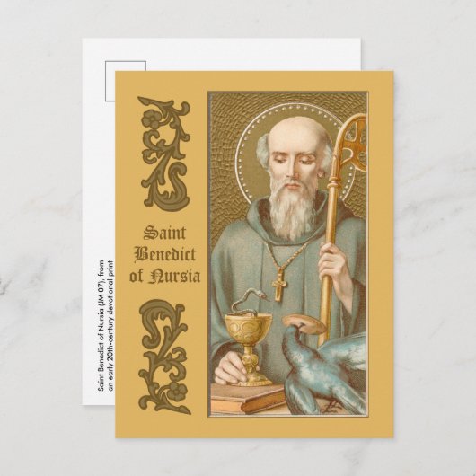 St. Benedictus of Nursia (JM 07) Briefkaart (Voorkant / Achterkant)