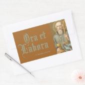 St. Benedictus of Nursia (JM 07; Latijnse Motto) Rechthoekige Sticker (Envelop)