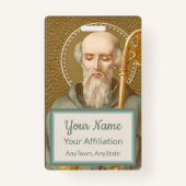 St. Benedictus of Nursia (JM 07; Stijl 2) Badge (Achterkant)