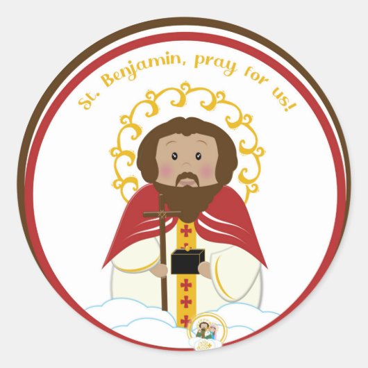 St. Benjamin Ronde Sticker (Voorkant)