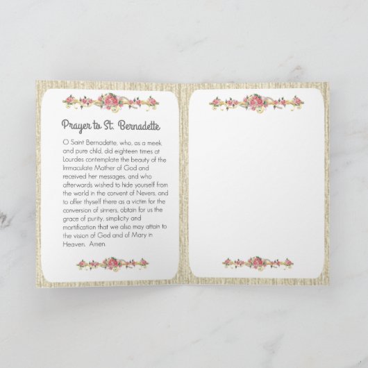 St. Bernadette Katholieke Religieuze Heilige Nun Kaart (Binnen)