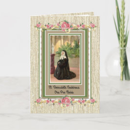 St. Bernadette Katholieke Religieuze Heilige Nun Kaart