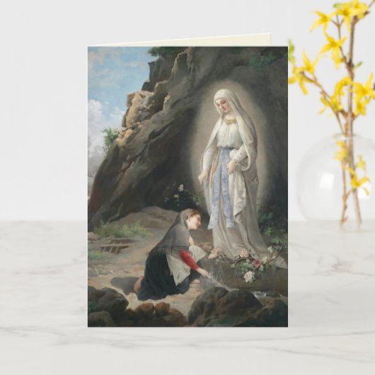 St. Bernadette Katholieke Religieuze Sint Nun Card Kaart (Gele Bloem)