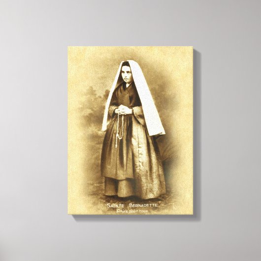 St. Bernadette Soubirous Devotioneel Afbeelding. Canvas Afdruk (Voorkant)