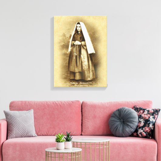 St. Bernadette Soubirous Devotioneel Afbeelding. Canvas Afdruk (Insitu (Woonkamer))
