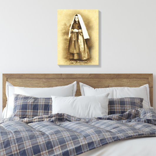St. Bernadette Soubirous Devotioneel Afbeelding. Canvas Afdruk (Insitu (Slaapkamer))