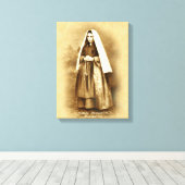 St. Bernadette Soubirous Devotioneel Afbeelding. Canvas Afdruk (Insitu (Houten vloer))