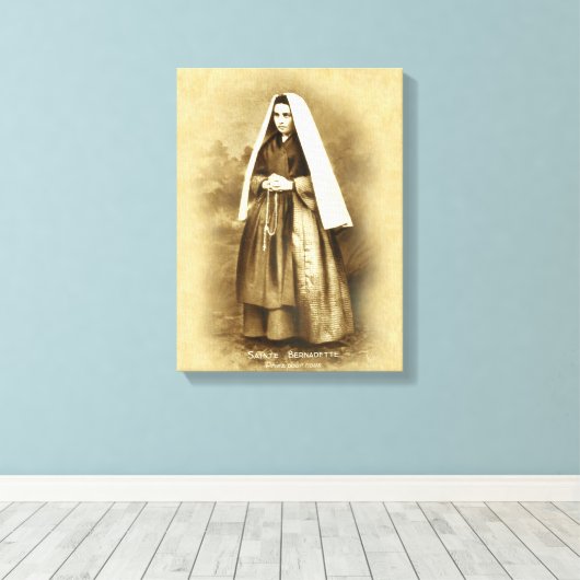 St. Bernadette Soubirous Devotioneel Afbeelding. Canvas Afdruk (Insitu (Houten vloer))