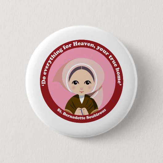 St. Bernadette Soubirous Ronde Button 5,7 Cm (Voorkant)