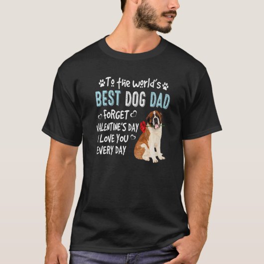 St Bernard Best Dog Dad Valentijnsdag Puppy T-shirt (Voorkant)