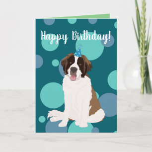 St Bernard Birthday Kaart