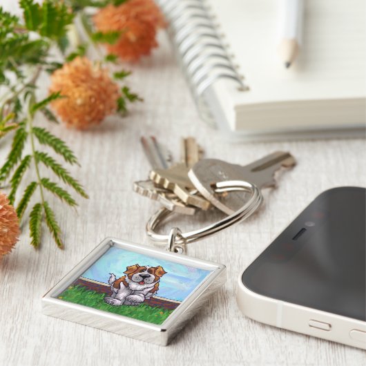 St. Bernard cadeaus & accessoires Sleutelhanger (Zijkant)