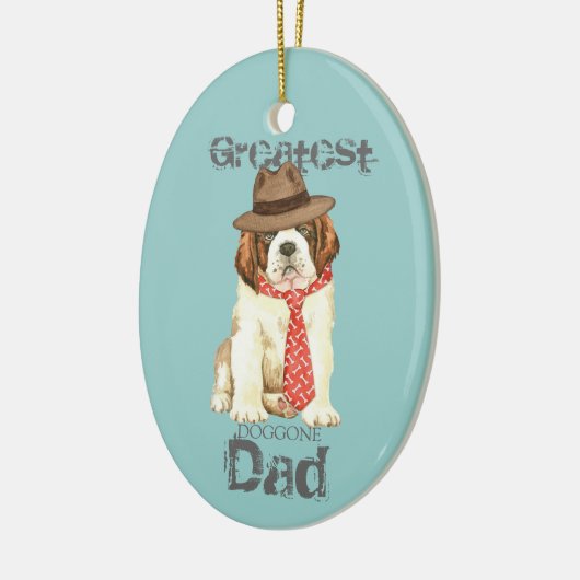 St. Bernard Dad Ceramic Ornament (Links)