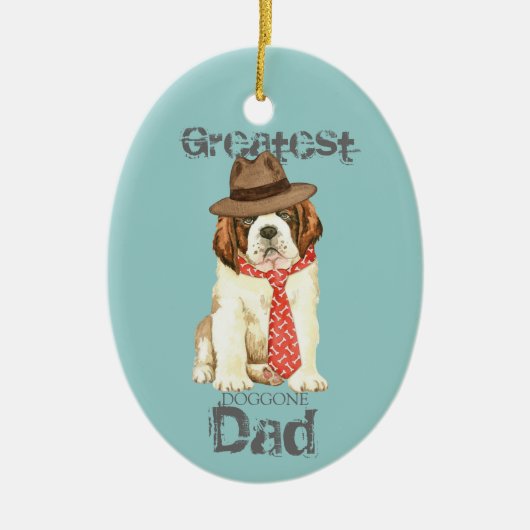 St. Bernard Dad Ceramic Ornament (Voorkant)