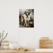 St. Bernard Dog Art Print Poster (Keuken)