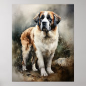 St. Bernard Dog Art Print Poster (Voorkant)