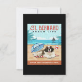 St Bernard Dog Beach Life Funny St Bernard Lover Bedankkaart (Voorkant)