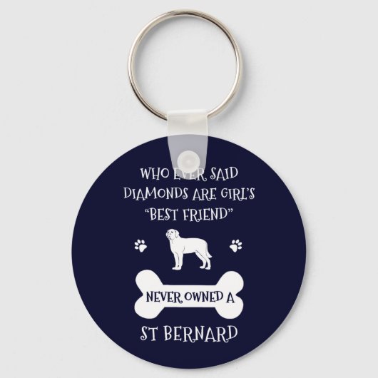 St Bernard Dog Best Friend Sleutelhanger (Voorkant)