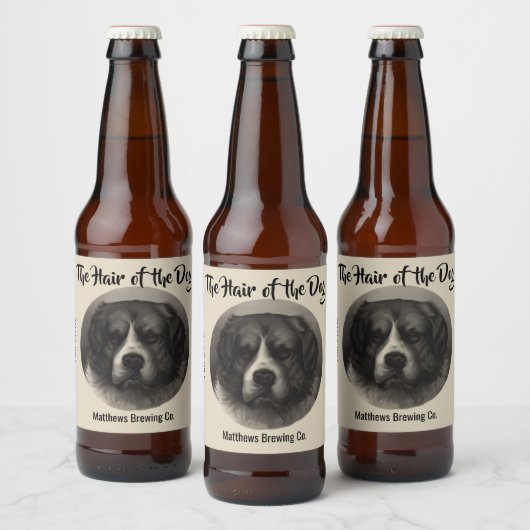  St. Bernard Dog Custom Beer Label Bier Etiket (Flessen)