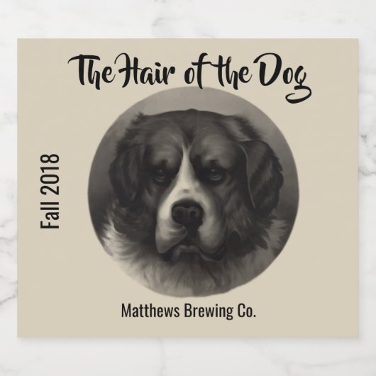 St. Bernard Dog Custom Beer Label Bier Etiket (Enkel label)