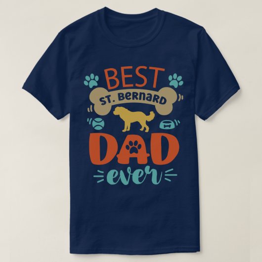 St Bernard Dog Dad T-shirt (Design voorkant)