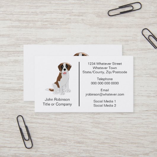 St Bernard Dog Design Boarding Kennels Visitekaartje (Voorkant / Achterkant in situ)