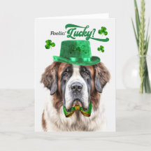 St. Bernard Dog Feelin' Lucky St. Patrick's Day