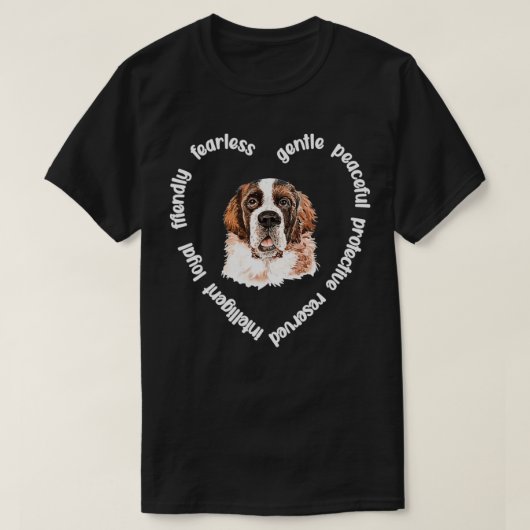 St Bernard Dog Heart Saint Bernard Mam Sint Bernar T-shirt (Design voorkant)
