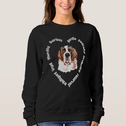 St Bernard Dog Heart Saint Bernard Mam Sint Bernar Trui (Voorkant)