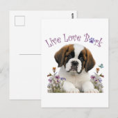 St. Bernard Dog Mom Floral Briefkaart (Voorkant / Achterkant)