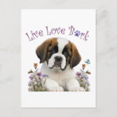 St. Bernard Dog Mom Floral Briefkaart (Voorkant)