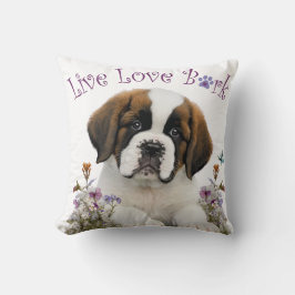 St. Bernard Dog Mom Floral Kussen