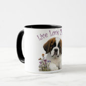 St. Bernard Dog Mom Floral Mok (Voorkant links)