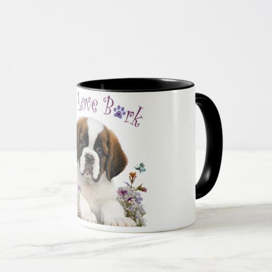 St. Bernard Dog Mom Floral Mok (Voorkant rechts)