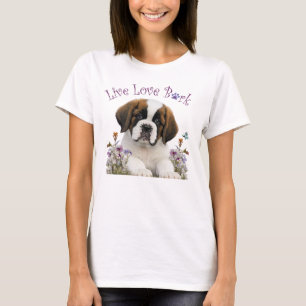 St. Bernard Dog Mom Floral T-shirt