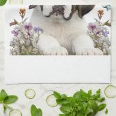 St. Bernard Dog Mom Floral Theedoek (Gevouwen)