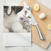 St. Bernard Dog Mom Floral Theedoek (Quarter Fold)