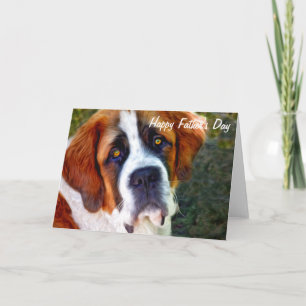 St Bernard Dog Painting Happy Vaderdag Kaart